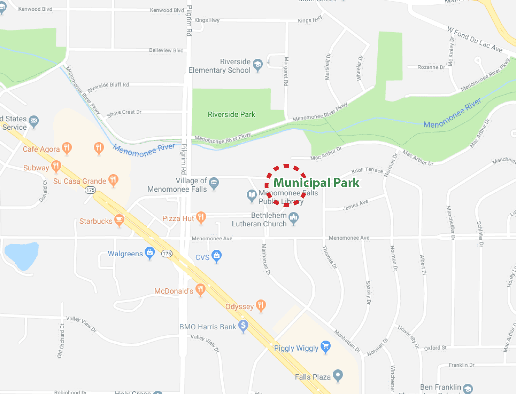 Municipal Park Map with Locator