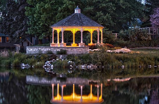 view of Gazebo at night