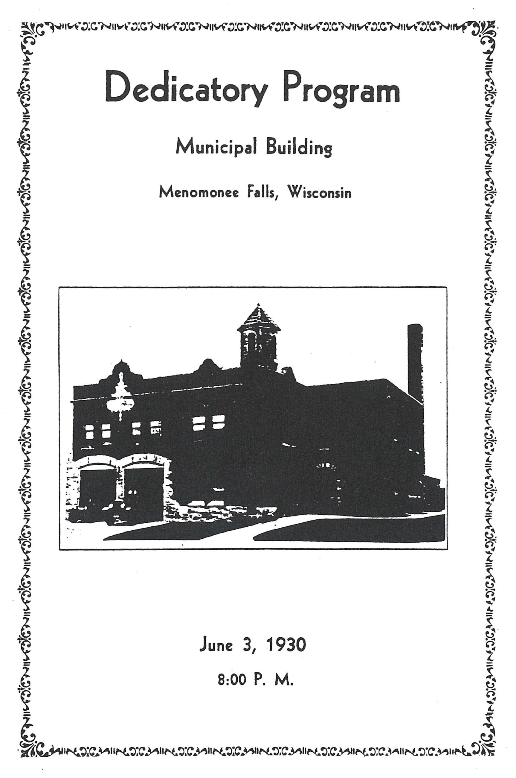 Station 1 Dedication Program Cover