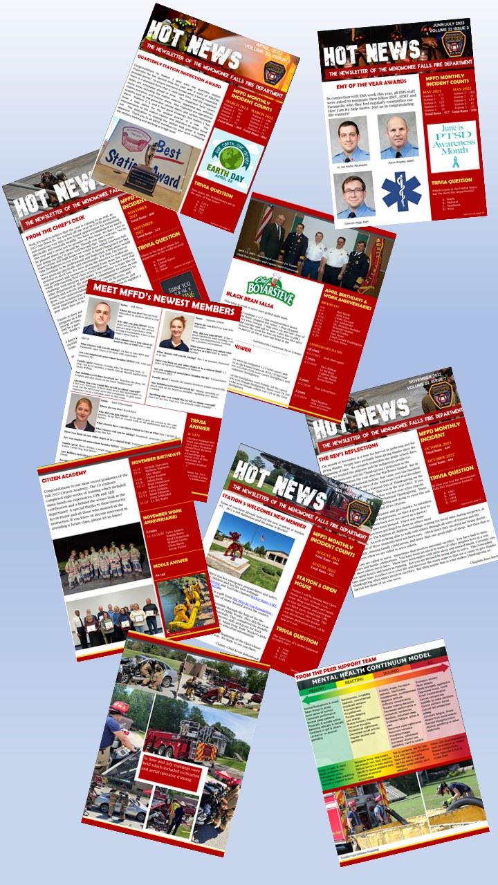 photo montage of Hot News pages