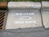 Dump No Waste Drains To River Stencil Image
