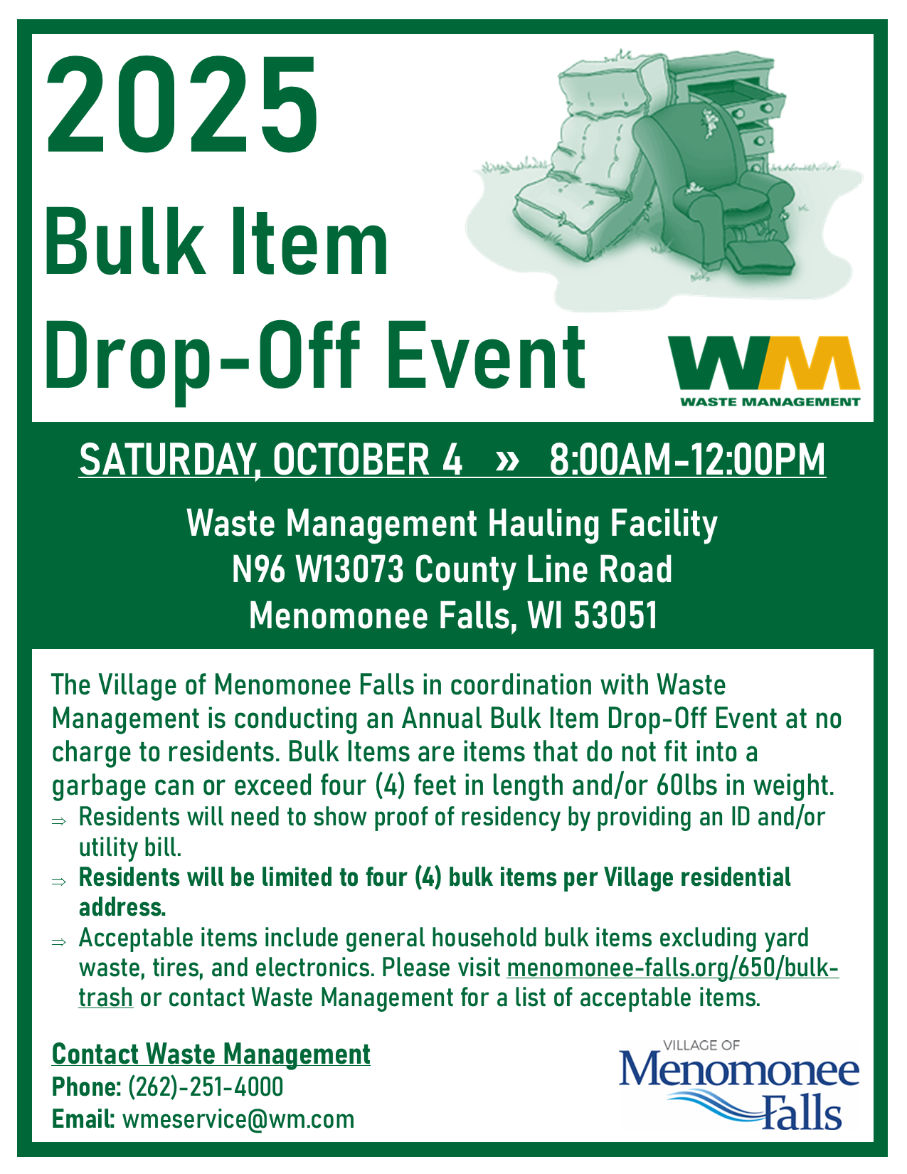 2025 Bulk Item Drop Off