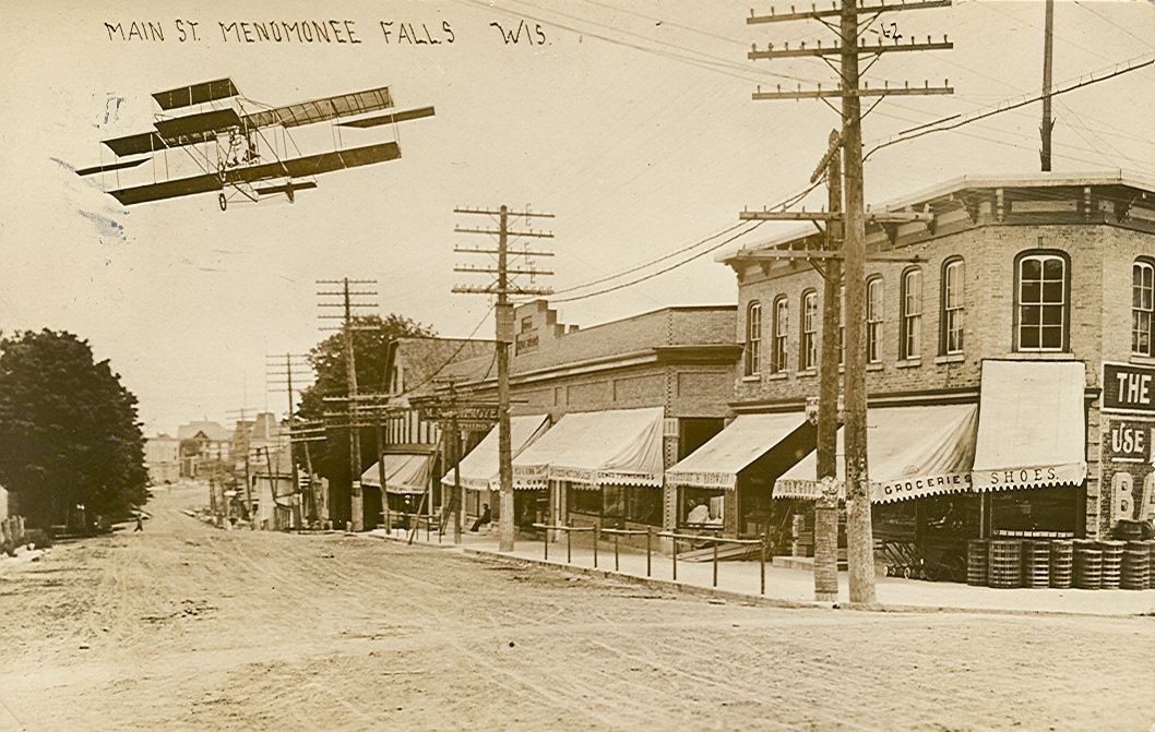 Main Street with a plane looking East