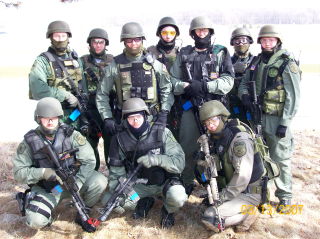 Tactical Enforcement Unit Group in Full Uniform