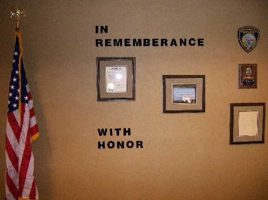 Wall with words "In Rememberance - With Honor"
